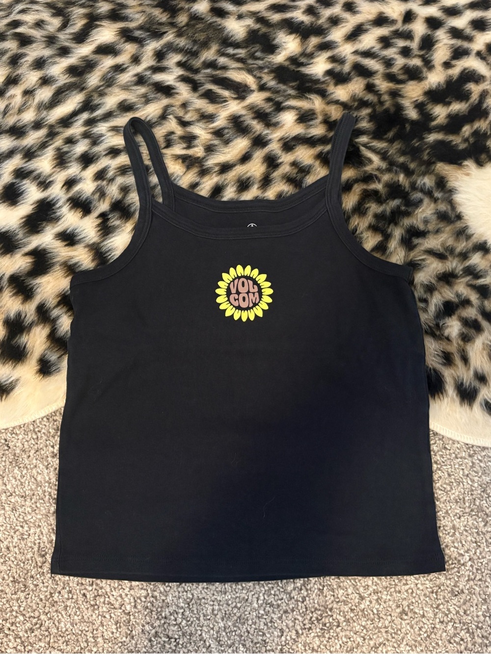 Black Tank Top with Yellow Sunflower Logo